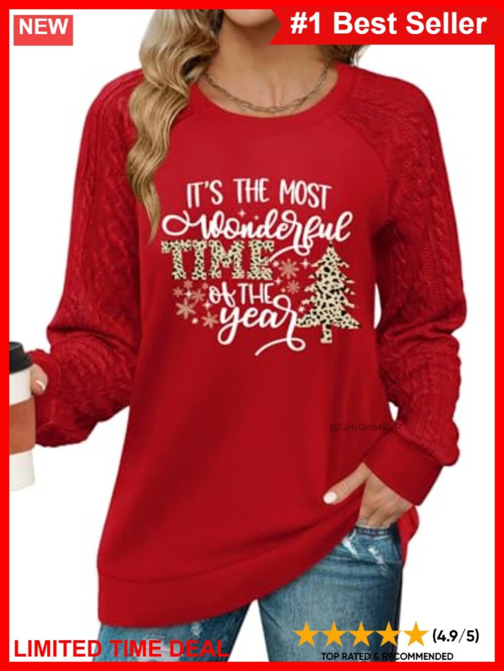 Women's Christmas Graphic Long Sleeve T-Shirt Casual Holiday Top
